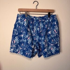 Birddogs Volley Swim Trunks Men's XXL Blue Floral Tropical Beach Vacation